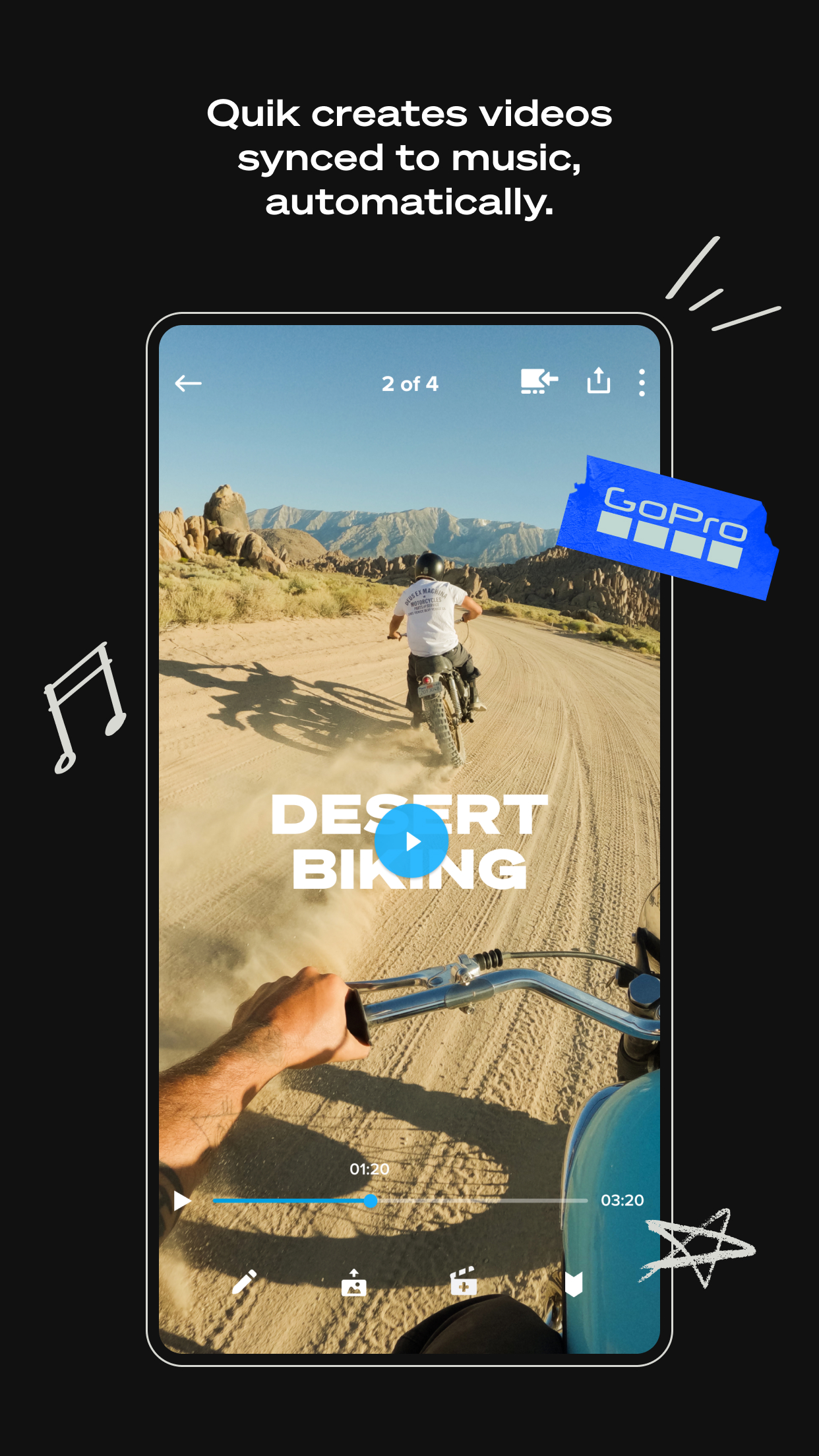 اسکرین شات 1 برنامه GoPro Quik: Video Editor