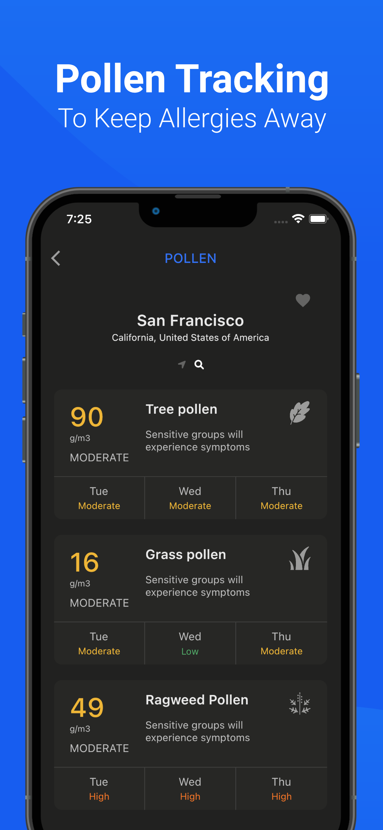 اسکرین شات 2 برنامه Air Quality & Pollen - AirCare