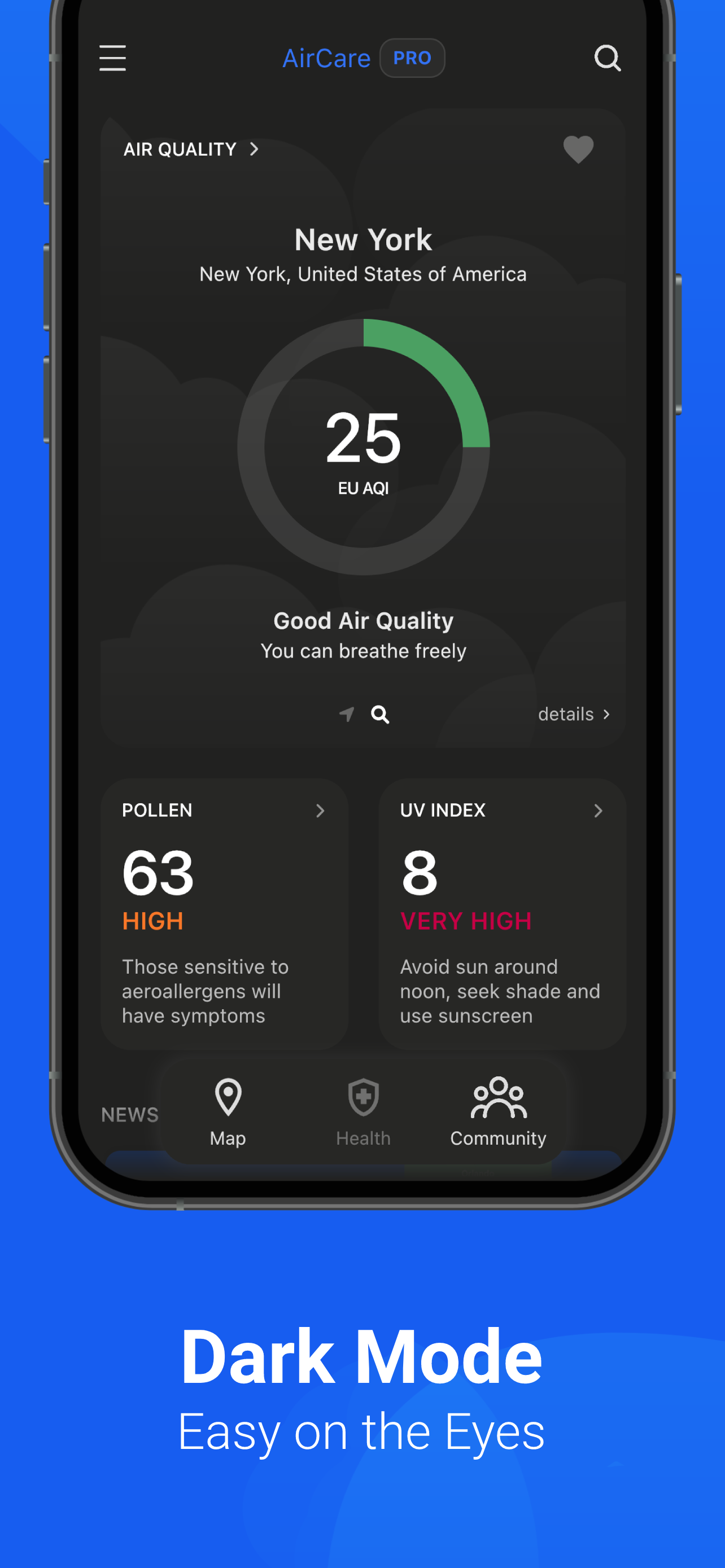 اسکرین شات 4 برنامه Air Quality & Pollen - AirCare