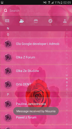 اسکرین شات 4 برنامه Theme rose pink cute GO SMS