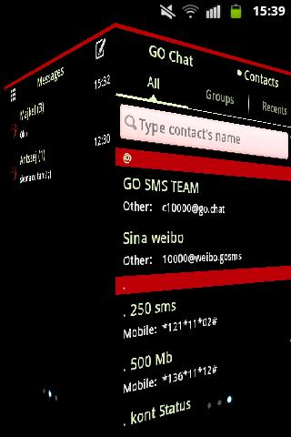 اسکرین شات 3 برنامه Theme Red Neon GO SMS