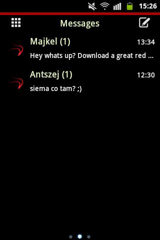 اسکرین شات 1 برنامه Theme Red Neon GO SMS