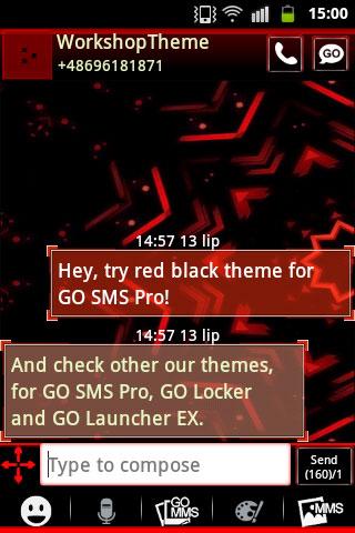 اسکرین شات 2 برنامه Red Black GO SMS Theme