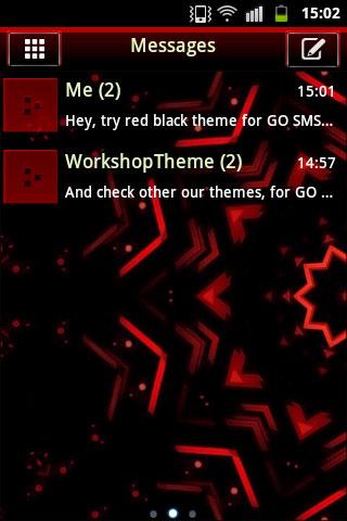 اسکرین شات 1 برنامه Red Black GO SMS Theme