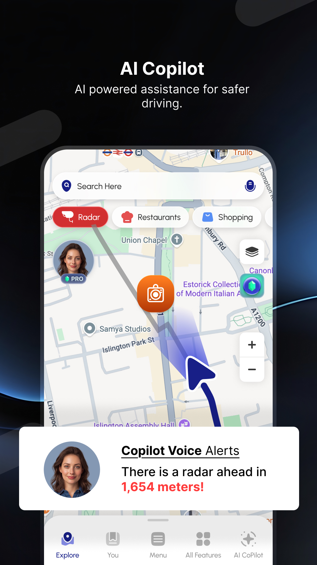 اسکرین شات 3 برنامه Radar GO-X: HUD, GPS, Maps