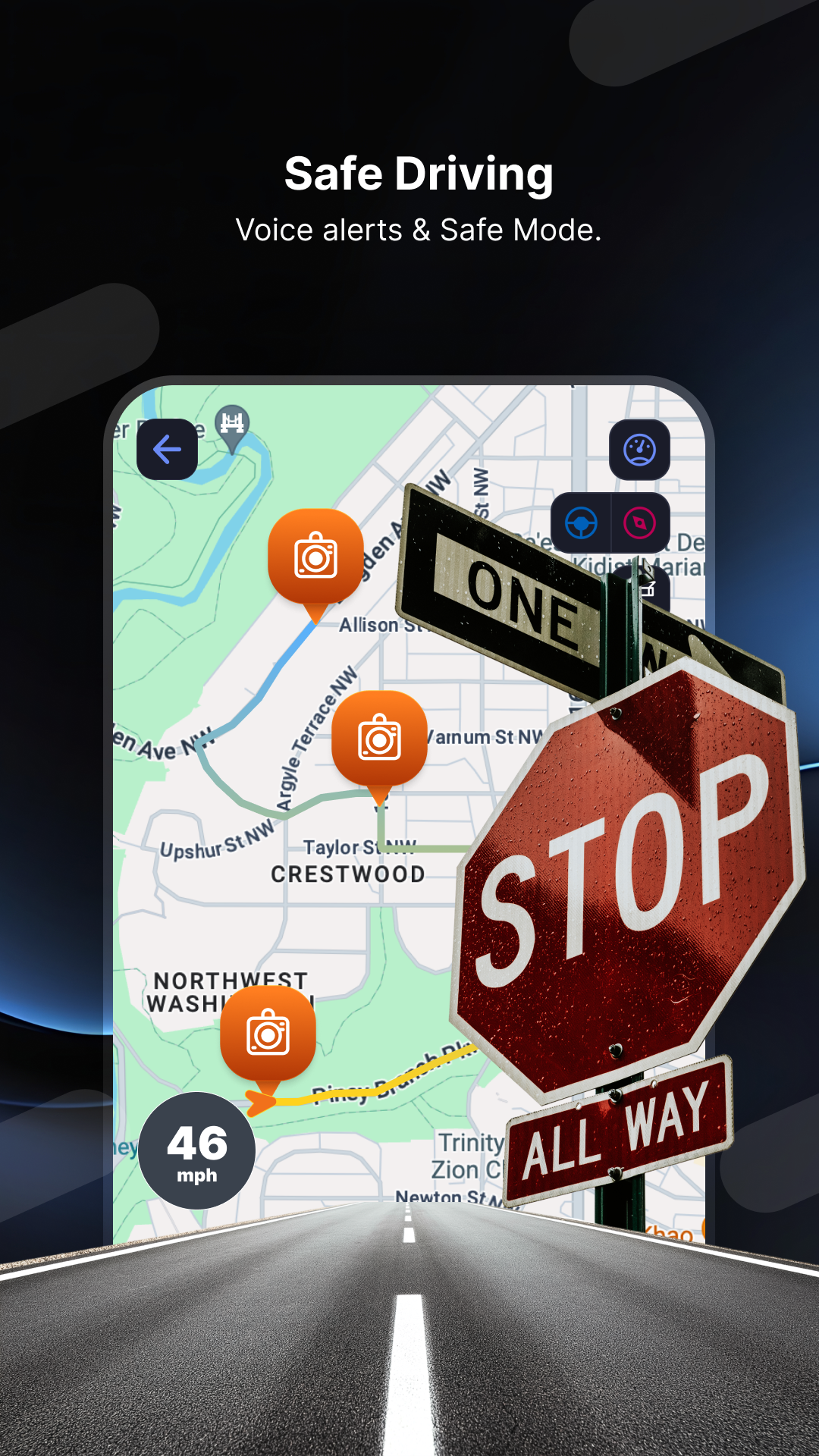 اسکرین شات 2 برنامه Radar GO-X: HUD, GPS, Maps
