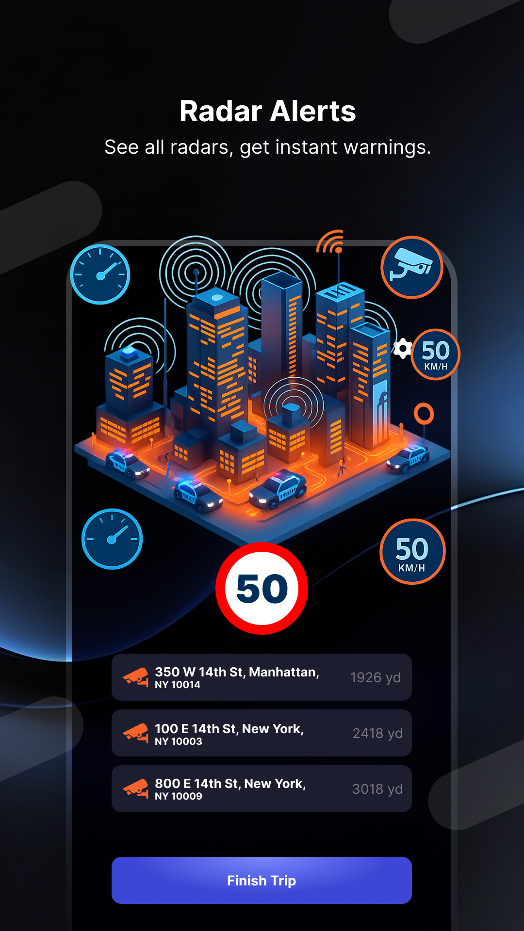 اسکرین شات 1 برنامه Radar GO-X: HUD, GPS, Maps