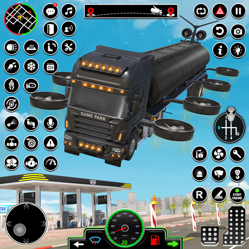 اسکرین شات 1 برنامه Flying Truck Simulator Games!