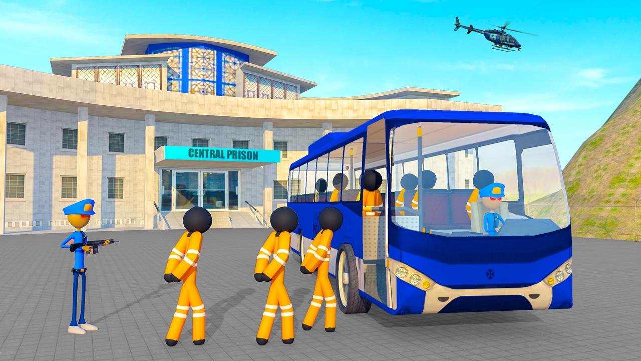 اسکرین شات 4 بازی Transport Stickman Prisoner Bus Driving
