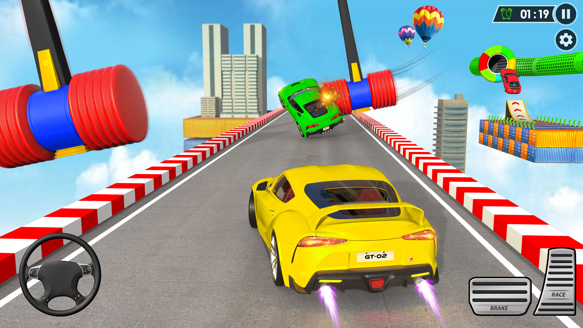 اسکرین شات 3 برنامه Mega Ramps Stunt Car Games 3D