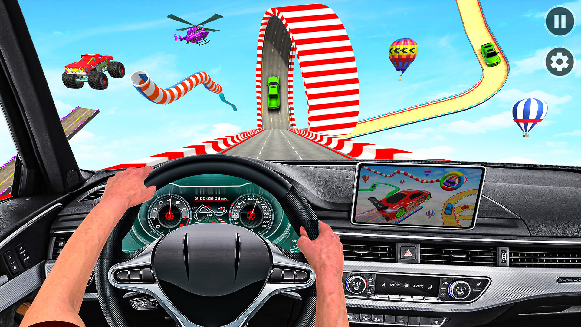 اسکرین شات 5 برنامه Mega Ramps Stunt Car Games 3D