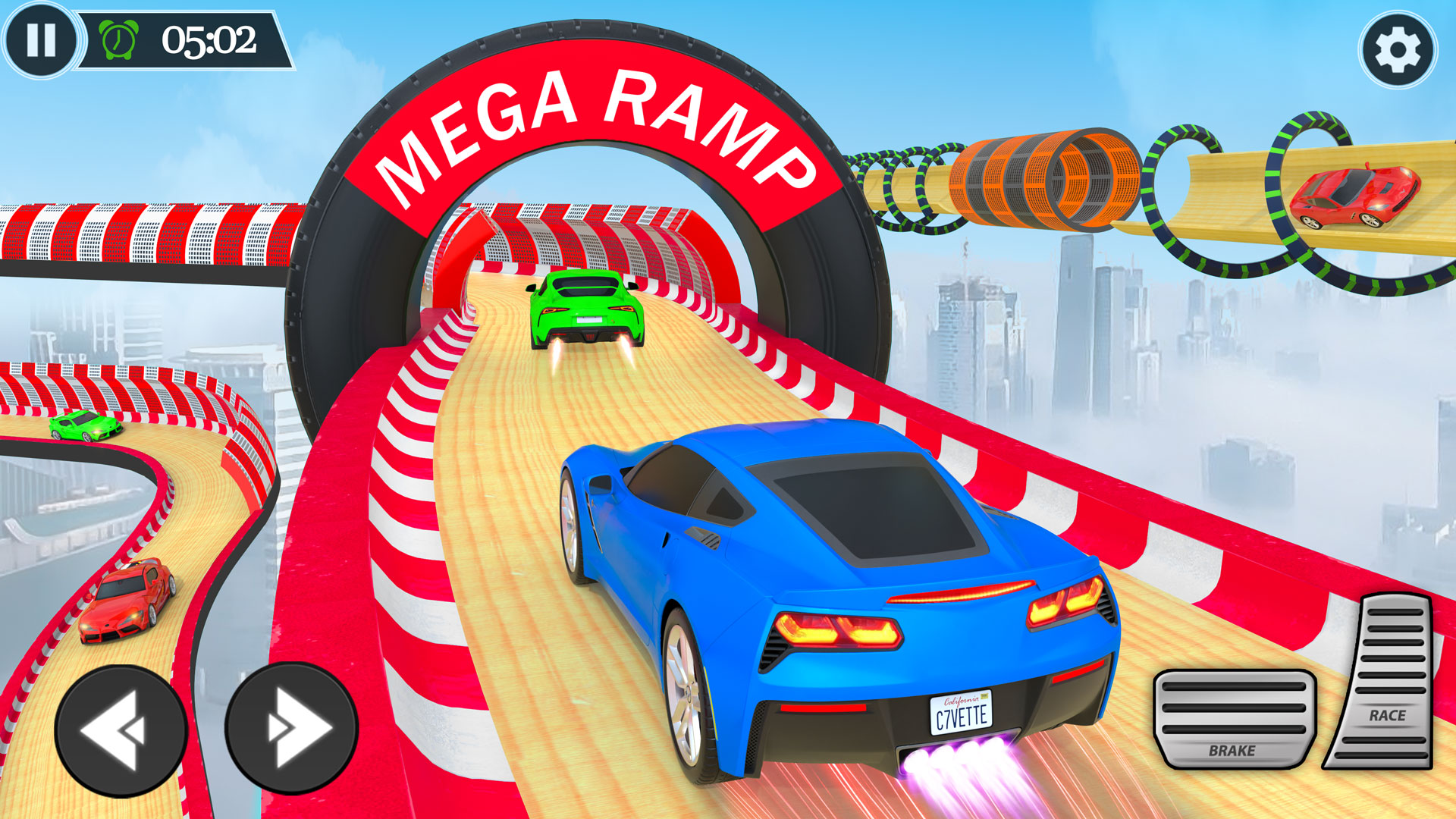 اسکرین شات 2 برنامه Mega Ramps Stunt Car Games 3D