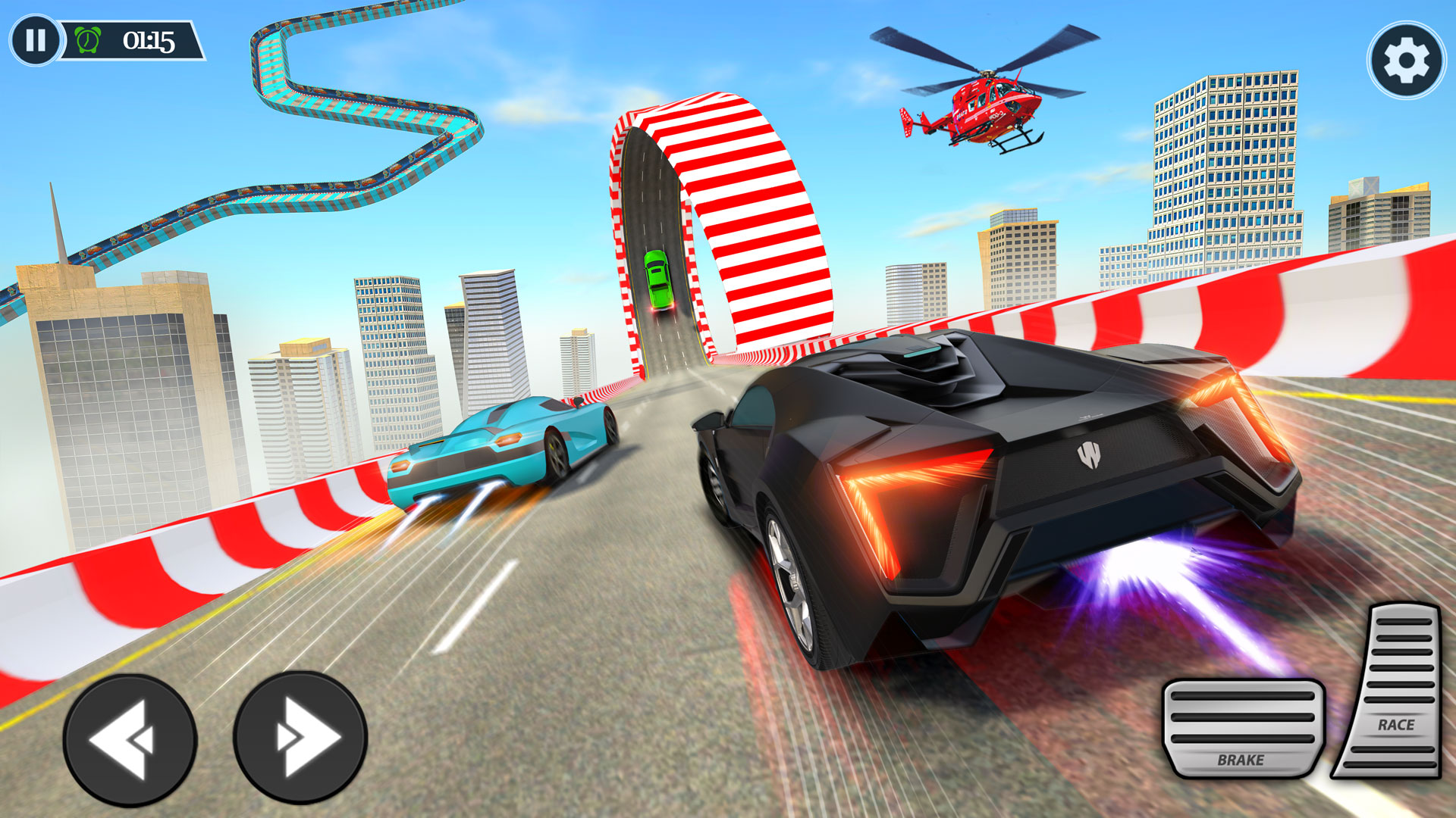 اسکرین شات 1 برنامه Mega Ramps Stunt Car Games 3D