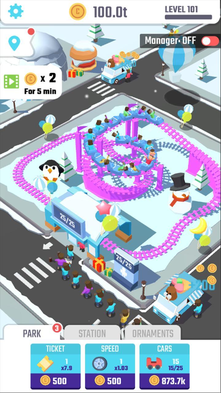 اسکرین شات 5 بازی Idle Roller Coaster