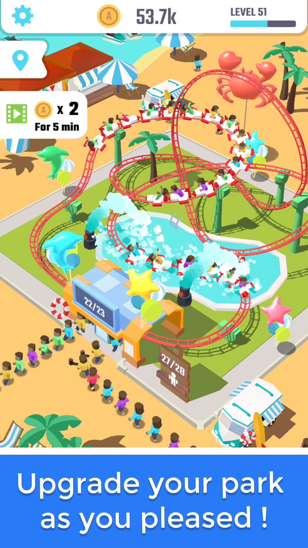 اسکرین شات 2 بازی Idle Roller Coaster