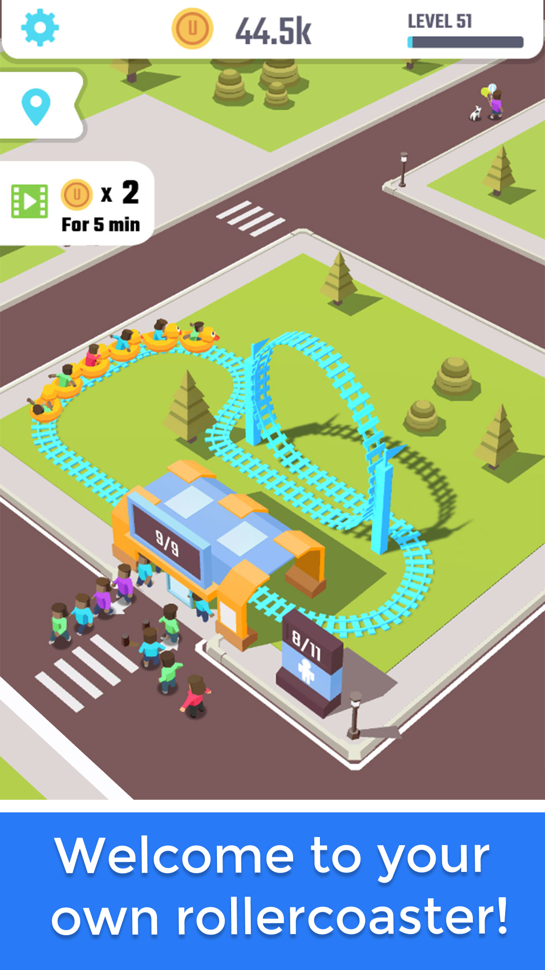 اسکرین شات 1 بازی Idle Roller Coaster