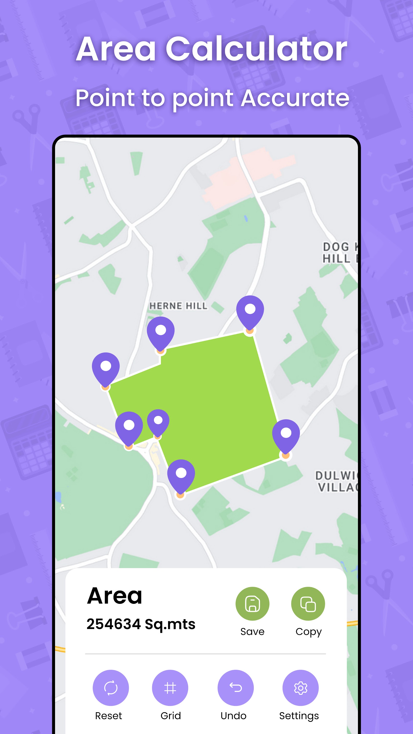 اسکرین شات 3 برنامه GPS Area Measure Calculator