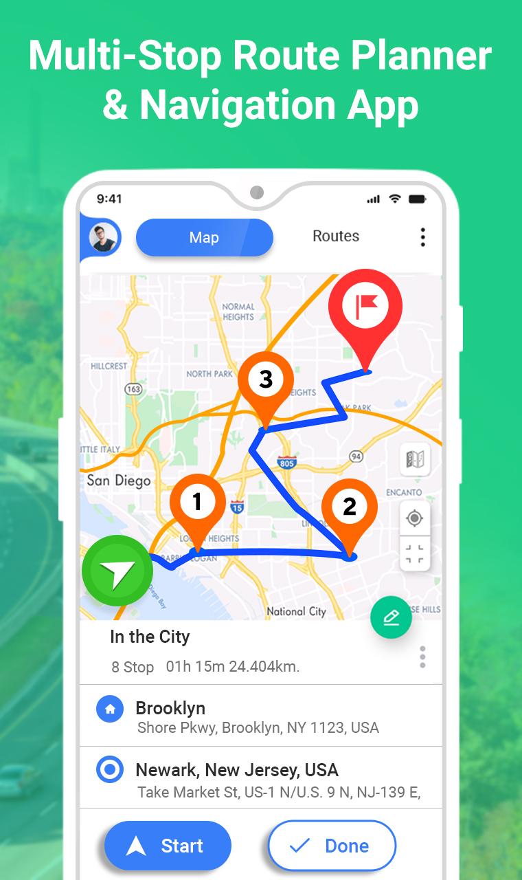 اسکرین شات 1 برنامه GPS Route Planner