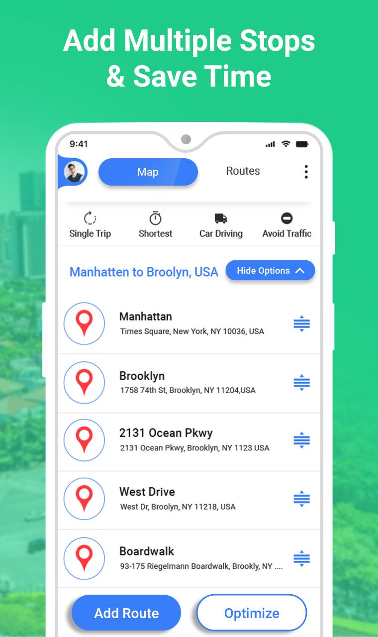اسکرین شات 2 برنامه GPS Route Planner