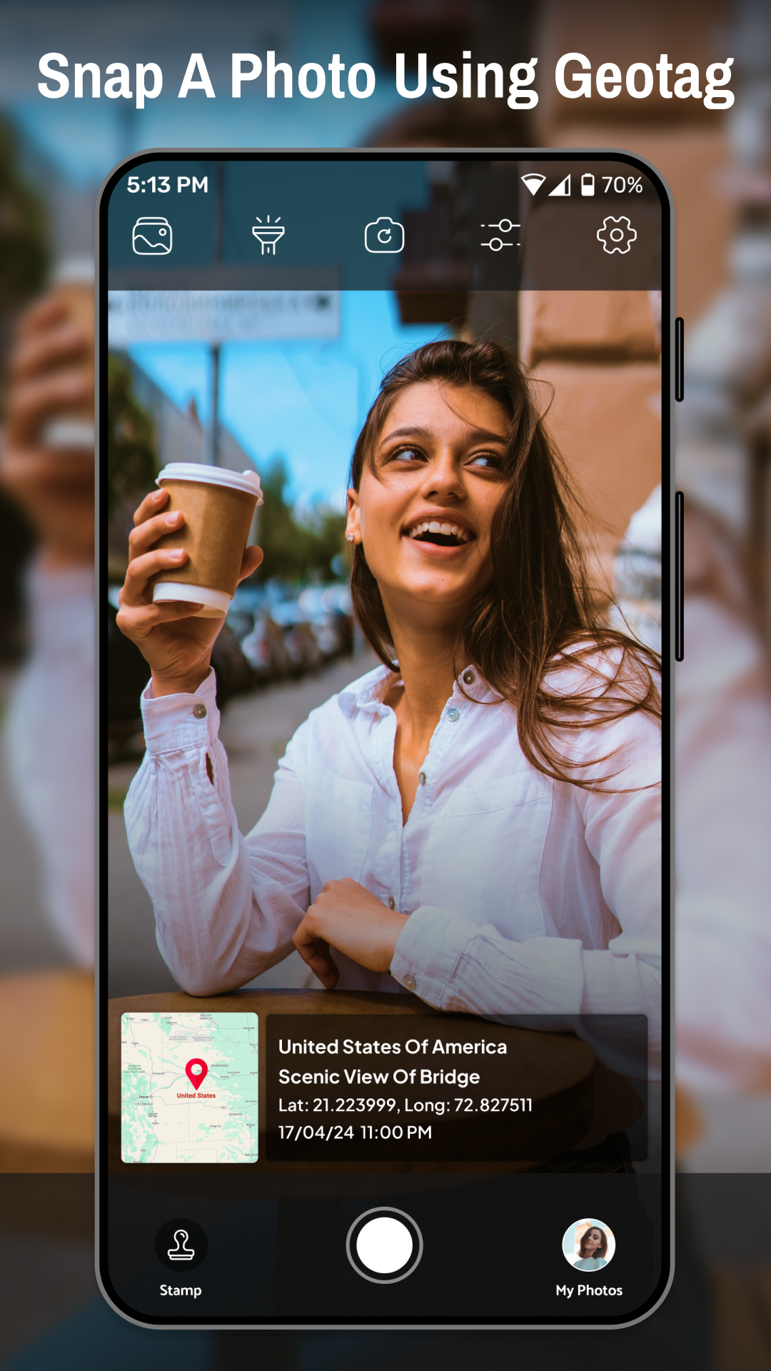 اسکرین شات 4 برنامه Tagofy - Geotag Map Camera