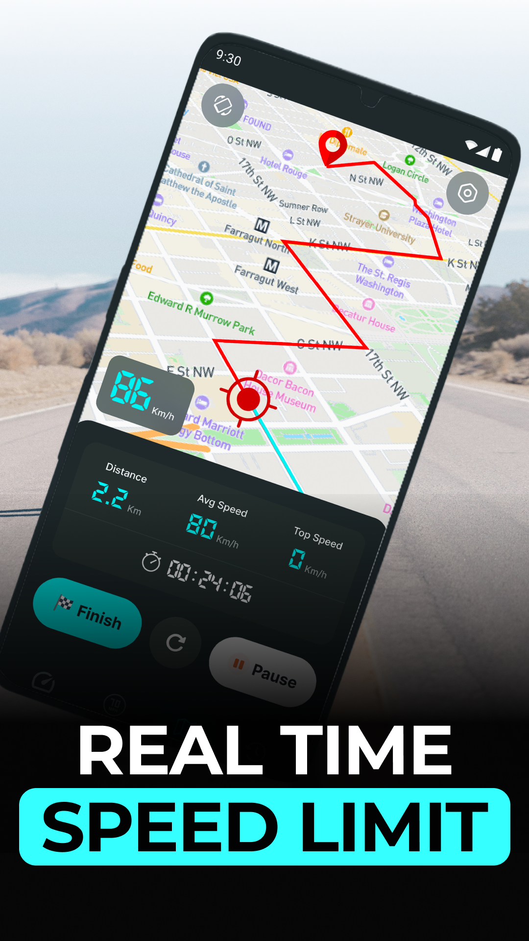 اسکرین شات 4 برنامه Speedometer ：GPS Speed Tracker