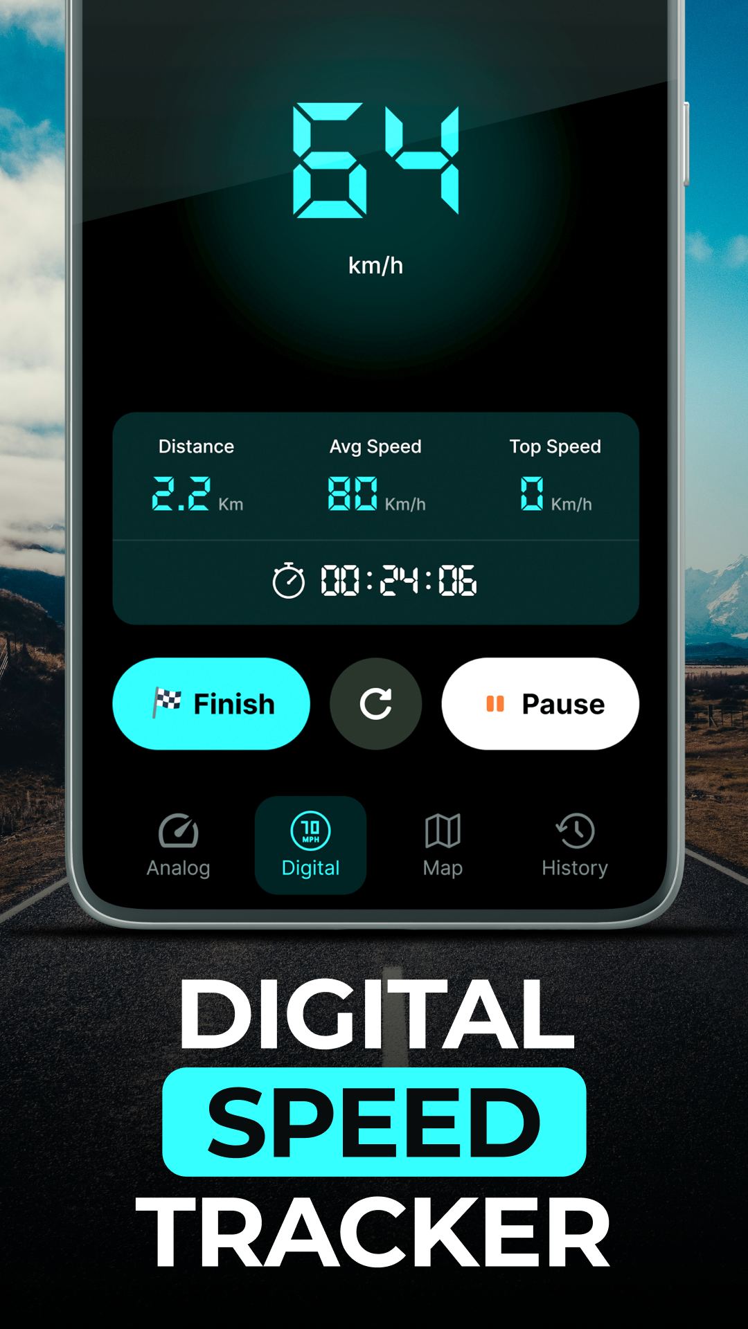 اسکرین شات 2 برنامه Speedometer ：GPS Speed Tracker