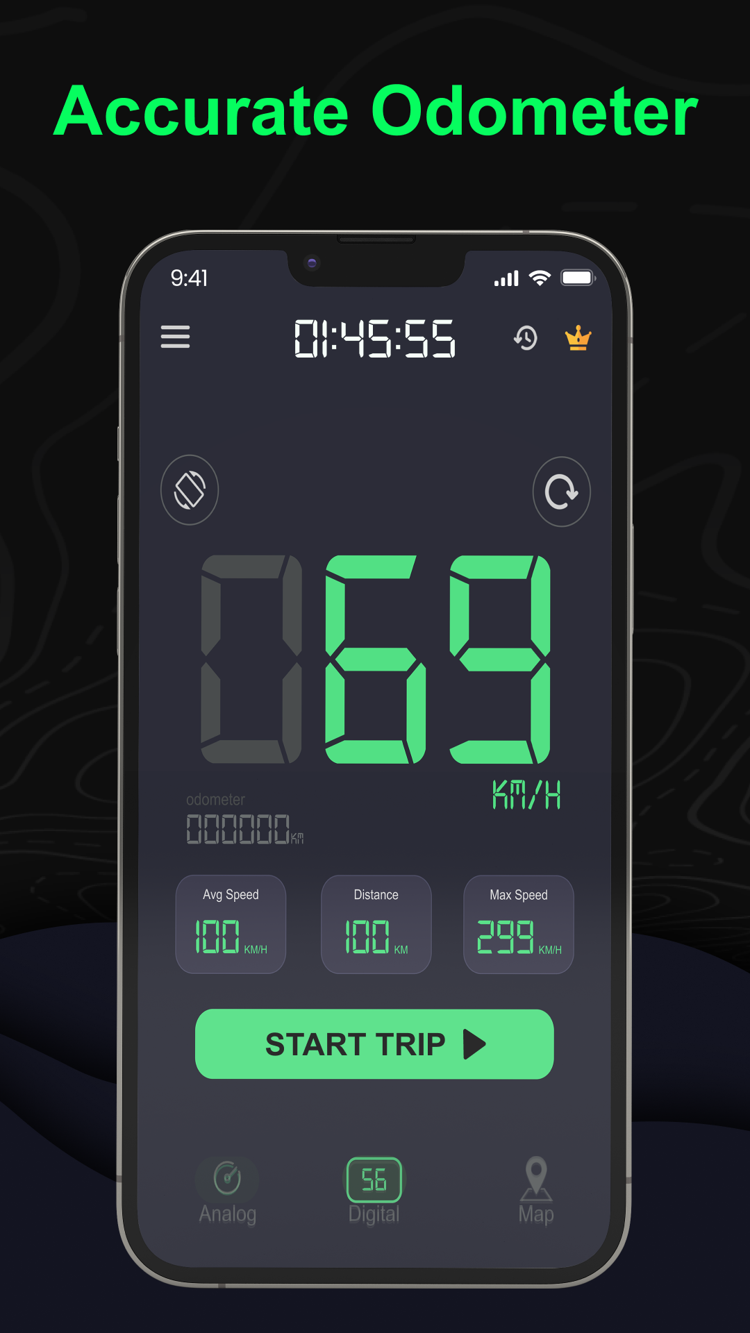 اسکرین شات 2 برنامه Odometer: GPS Speedometer App