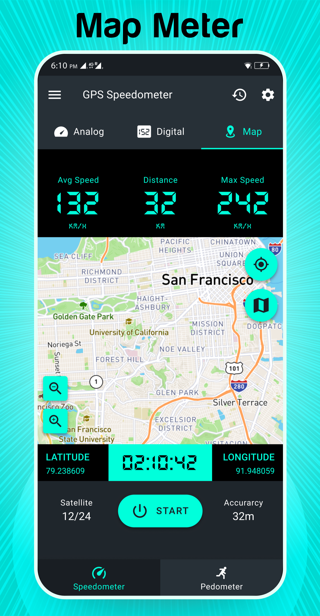 اسکرین شات 6 برنامه Step Counter - GPS Speedometer