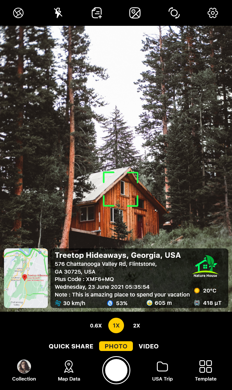 اسکرین شات 1 برنامه GPS Map Camera