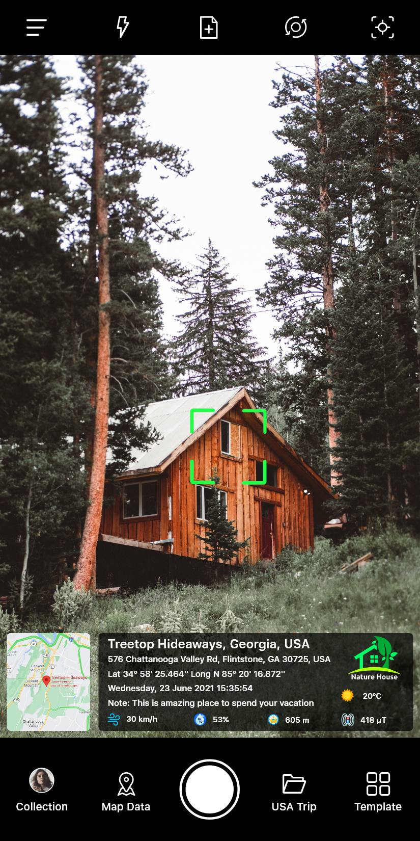 اسکرین شات 1 برنامه GPS Map Camera