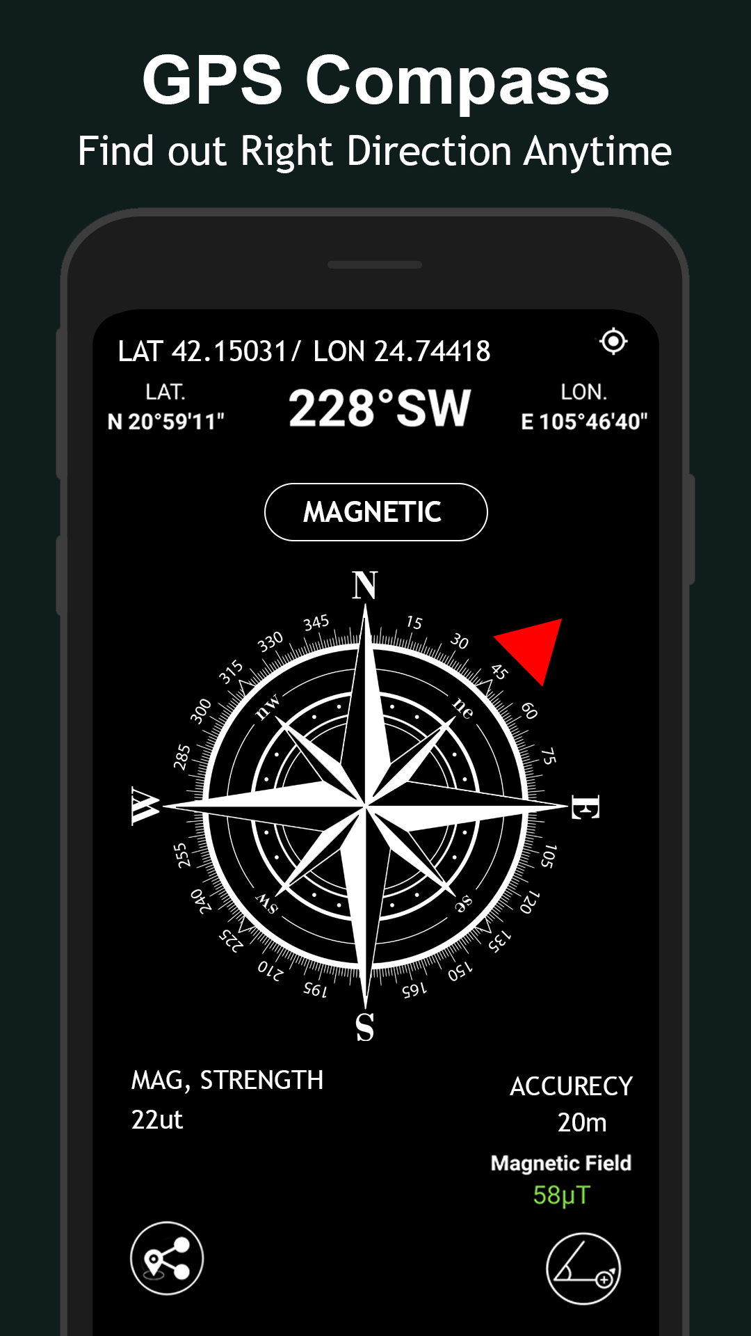 اسکرین شات 7 برنامه GPS Compass Direction finder