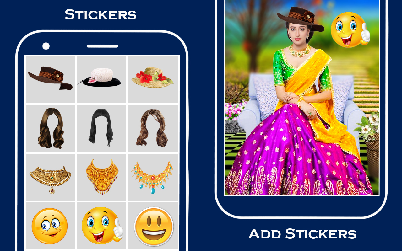 اسکرین شات 3 برنامه Bridal lehenga saree editor