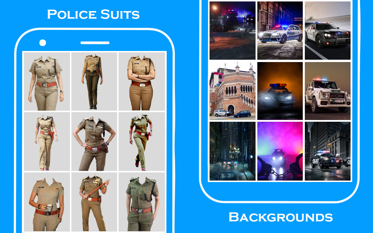 اسکرین شات 5 برنامه Women police suit photo editor