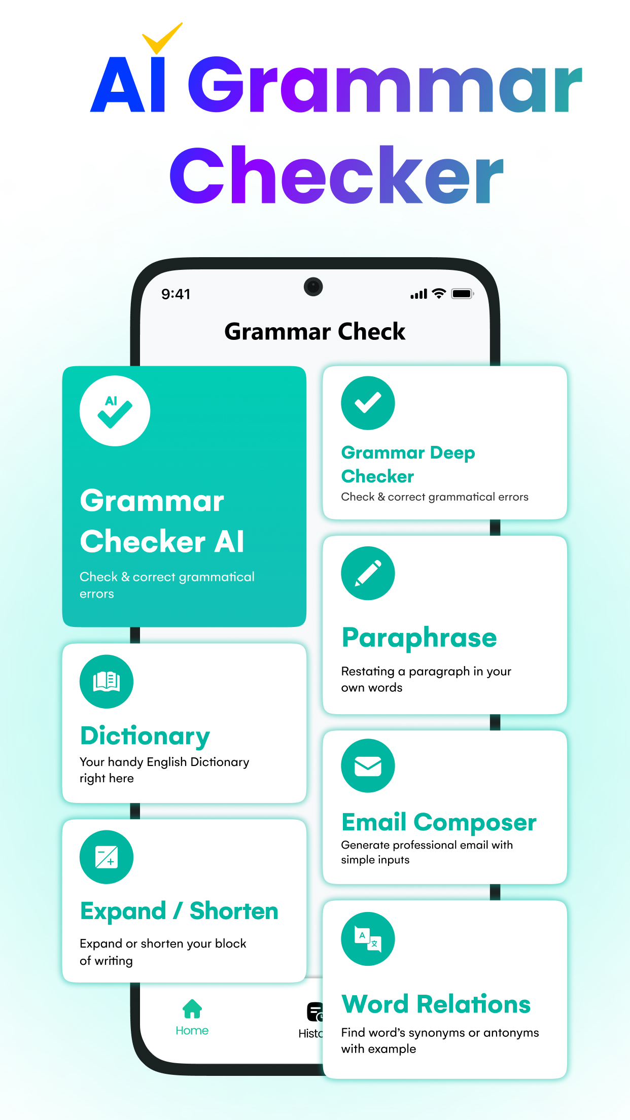 اسکرین شات 1 برنامه English Grammar & Spell Check