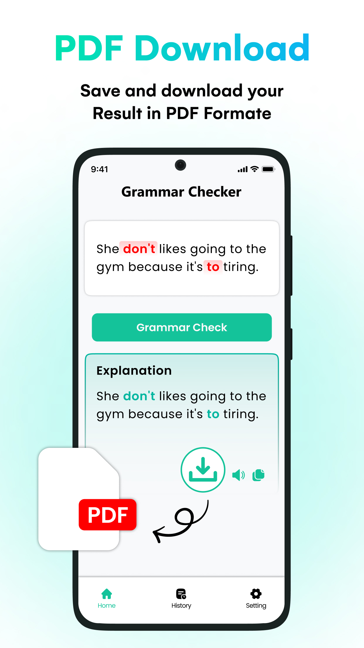 اسکرین شات 4 برنامه English Grammar & Spell Check