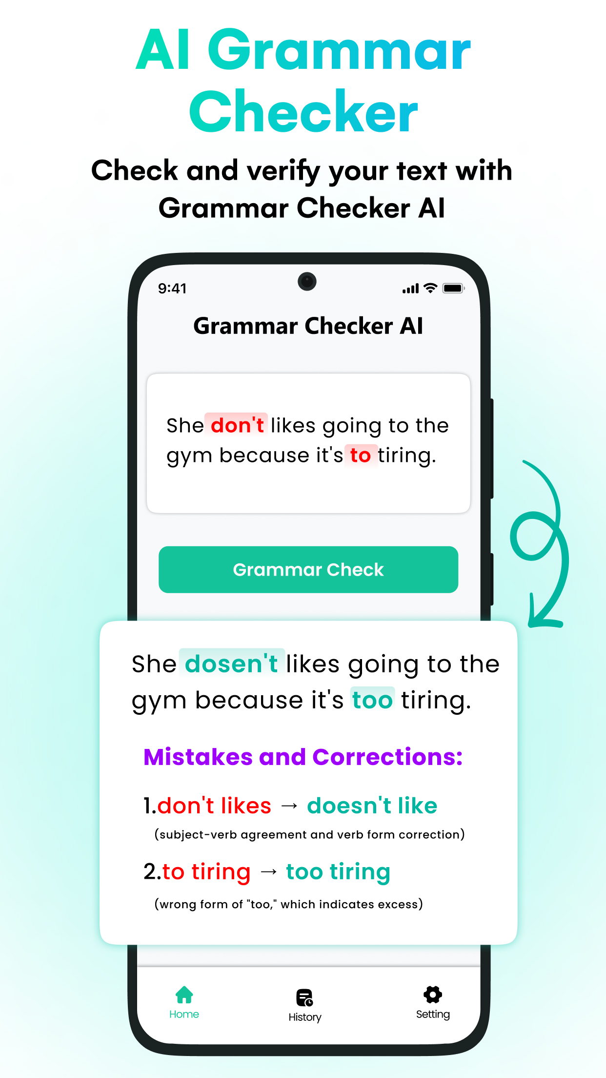 اسکرین شات 3 برنامه English Grammar & Spell Check