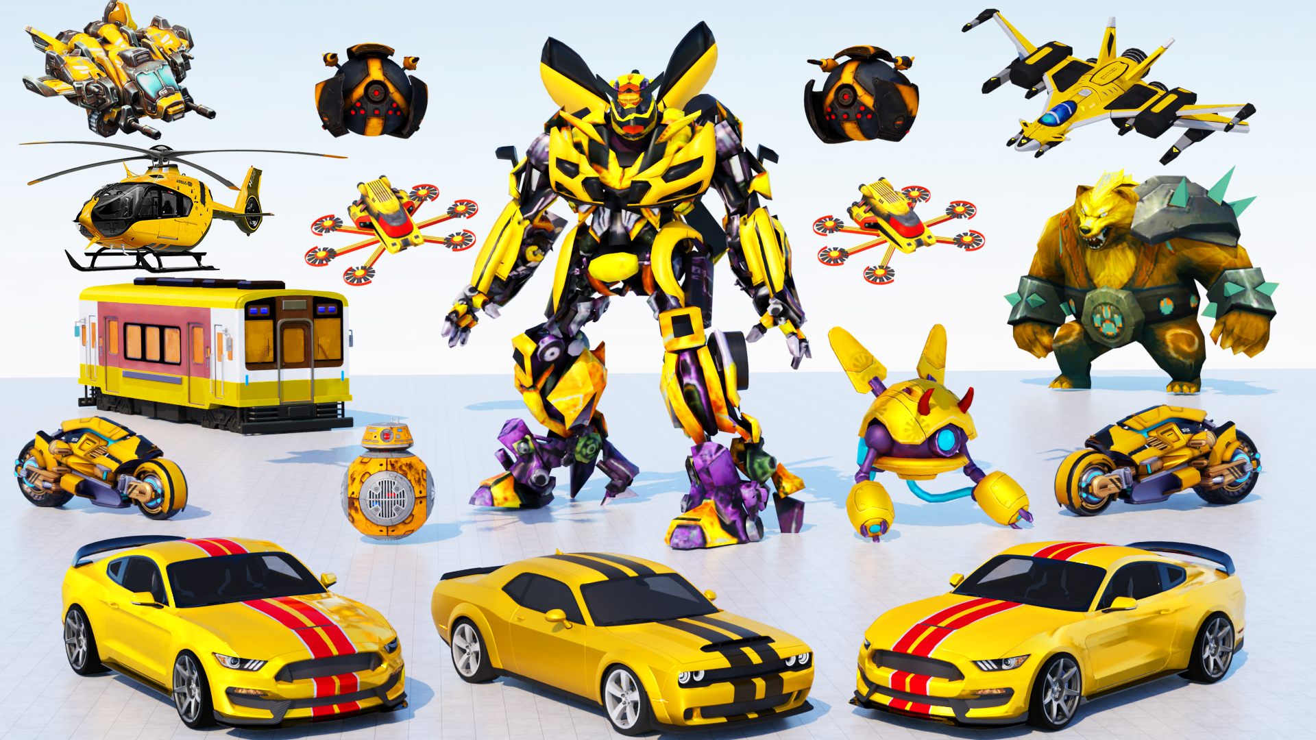 اسکرین شات 5 برنامه Jet Robot Car :Robot Car Games