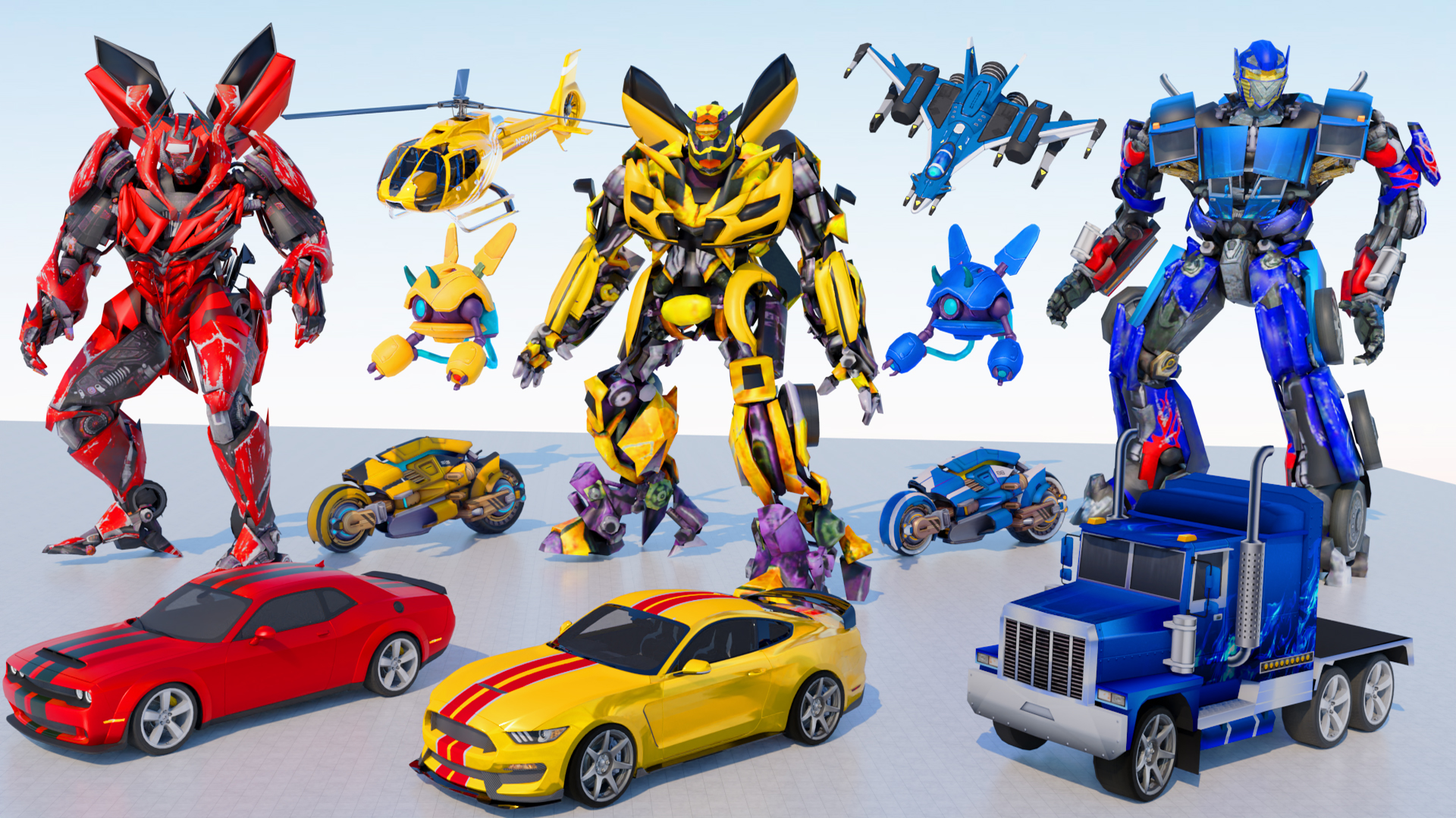 اسکرین شات 1 برنامه Jet Robot Car :Robot Car Games