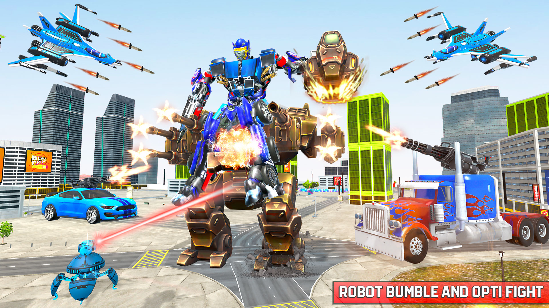 اسکرین شات 4 برنامه Jet Robot Car :Robot Car Games