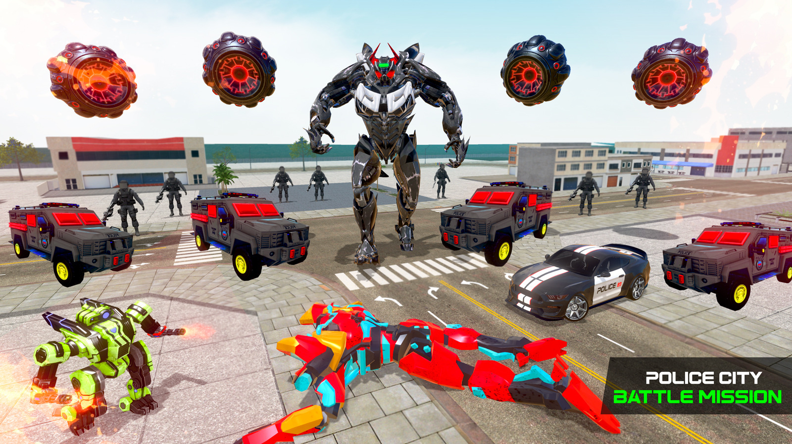 اسکرین شات 2 برنامه Grand Police Robot Car Game