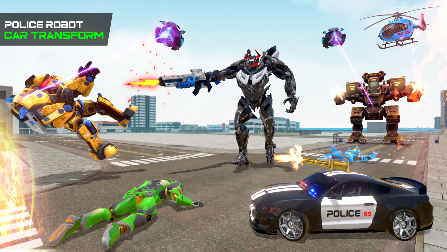 اسکرین شات 1 برنامه Grand Police Robot Car Game
