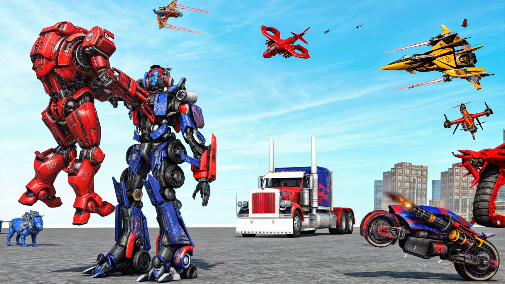 اسکرین شات 1 برنامه Grand Robot Bike Transform War