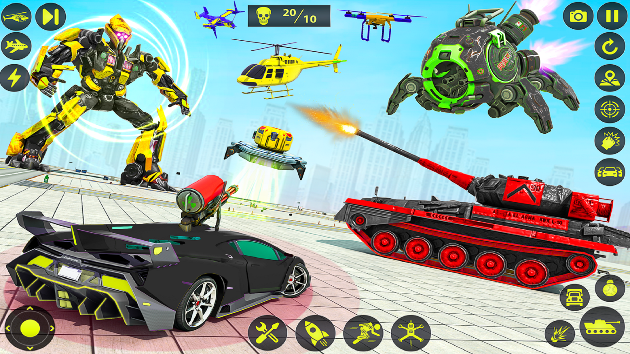 اسکرین شات 4 برنامه Army Tank Robot Car Games: