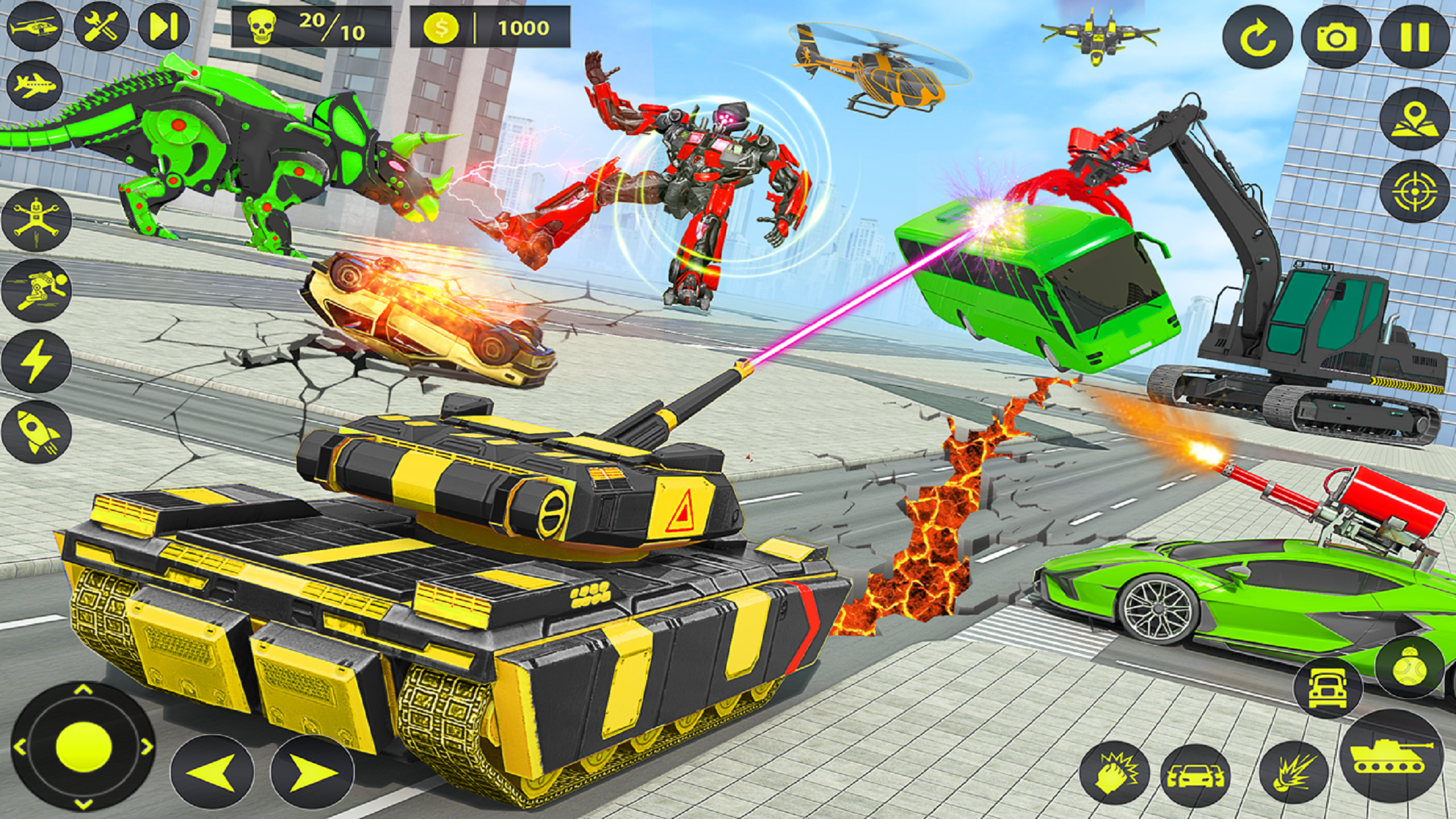 اسکرین شات 5 برنامه Army Tank Robot Car Games: