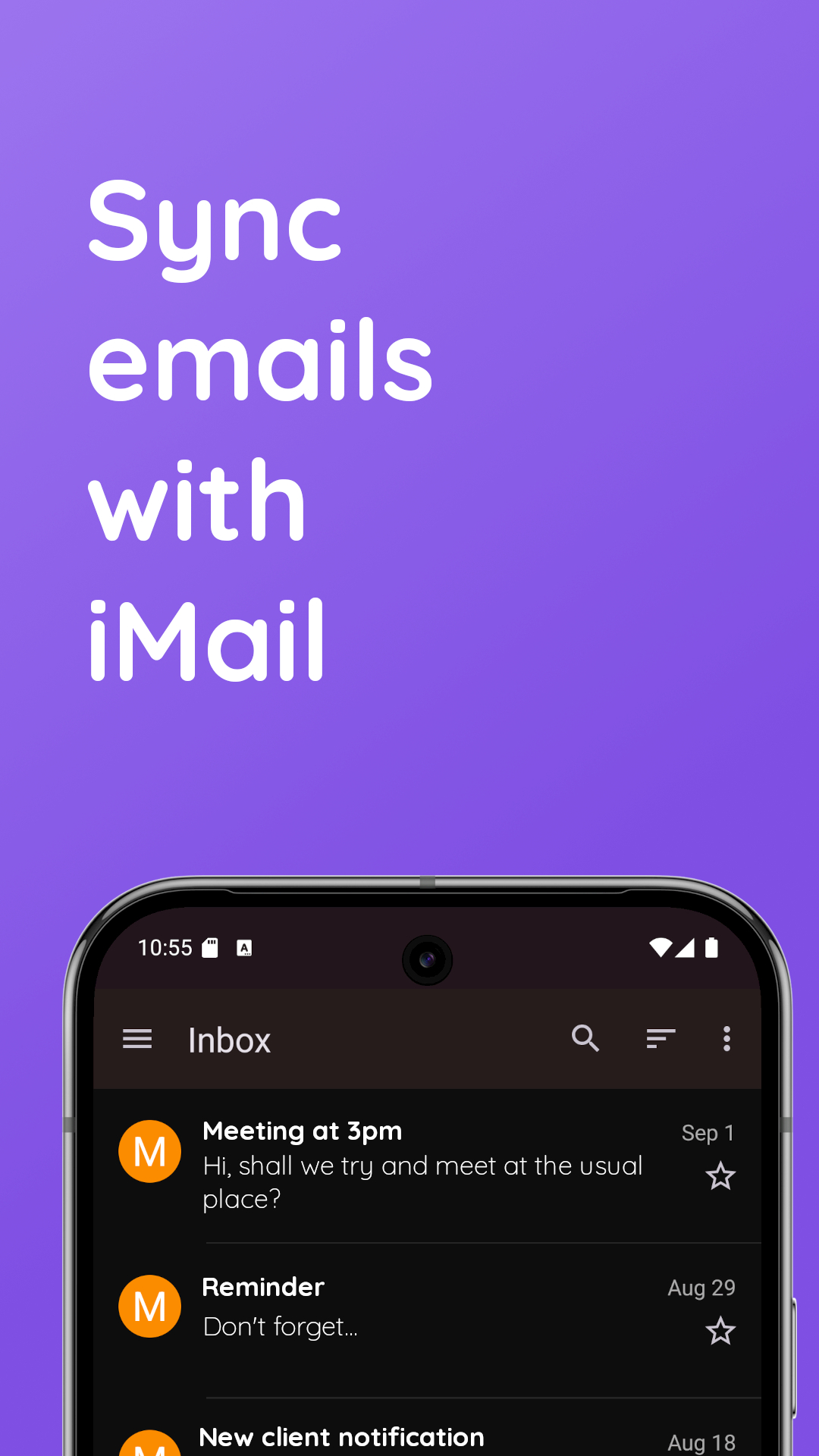 اسکرین شات 1 برنامه iMail: Sync mail securely