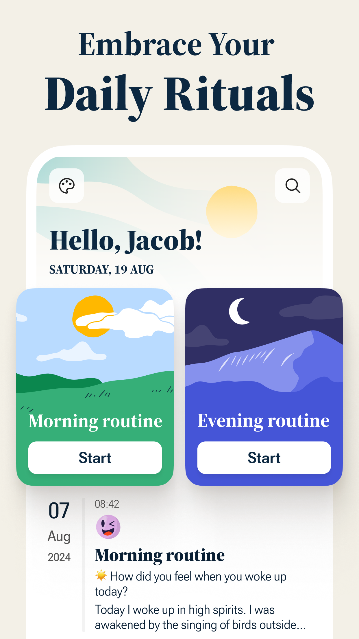 اسکرین شات 2 برنامه Gratitude & Self-Care Journal