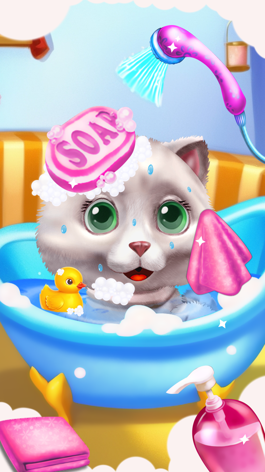 اسکرین شات 1 بازی Cute cat wash salon game