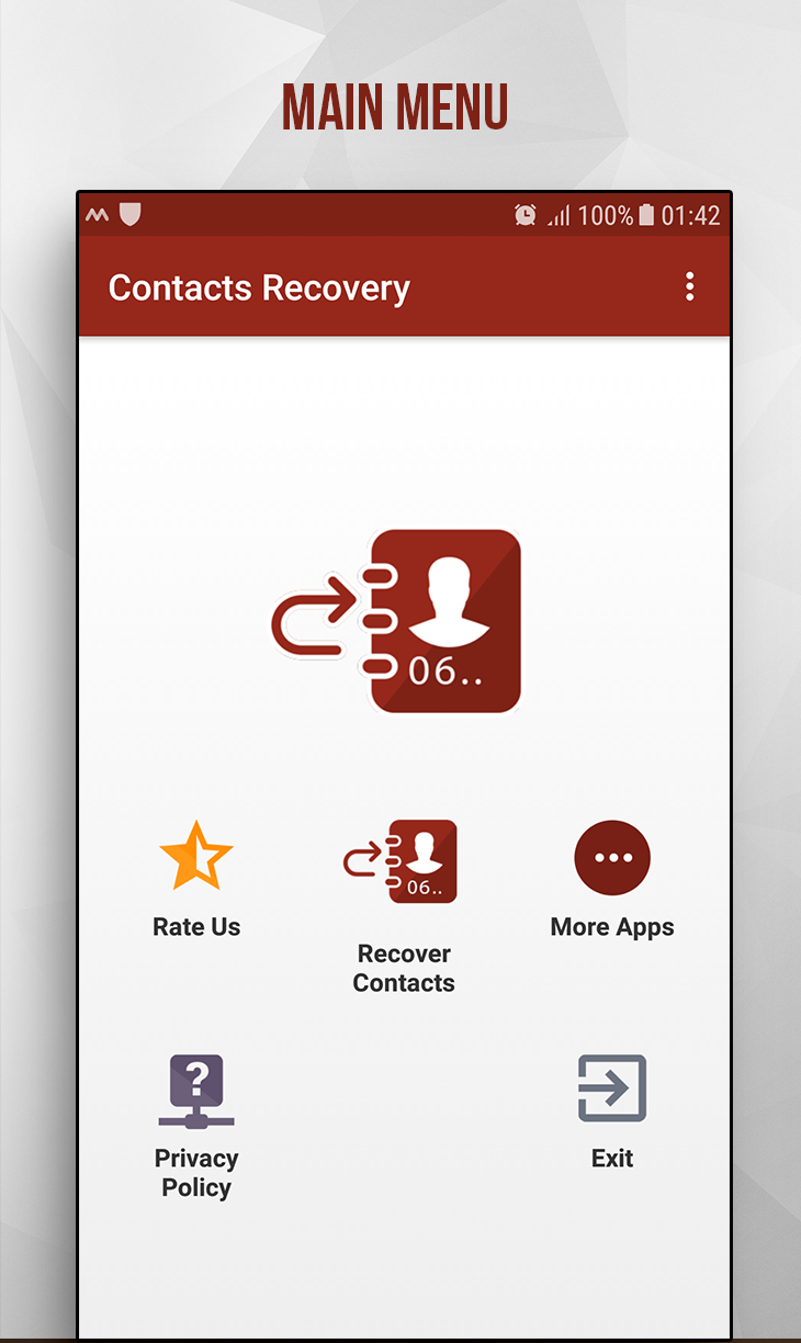 اسکرین شات 2 برنامه Recover Deleted Contacts