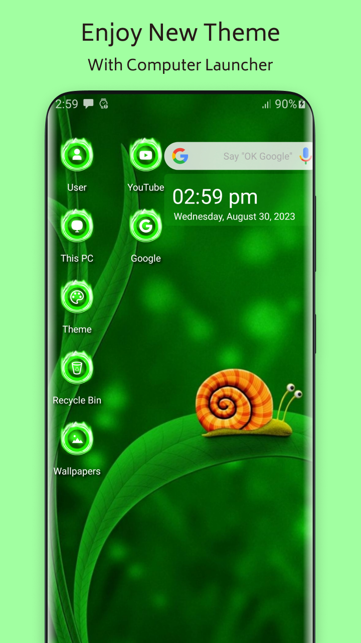 اسکرین شات 1 برنامه Neon Green Theme For  Launcher