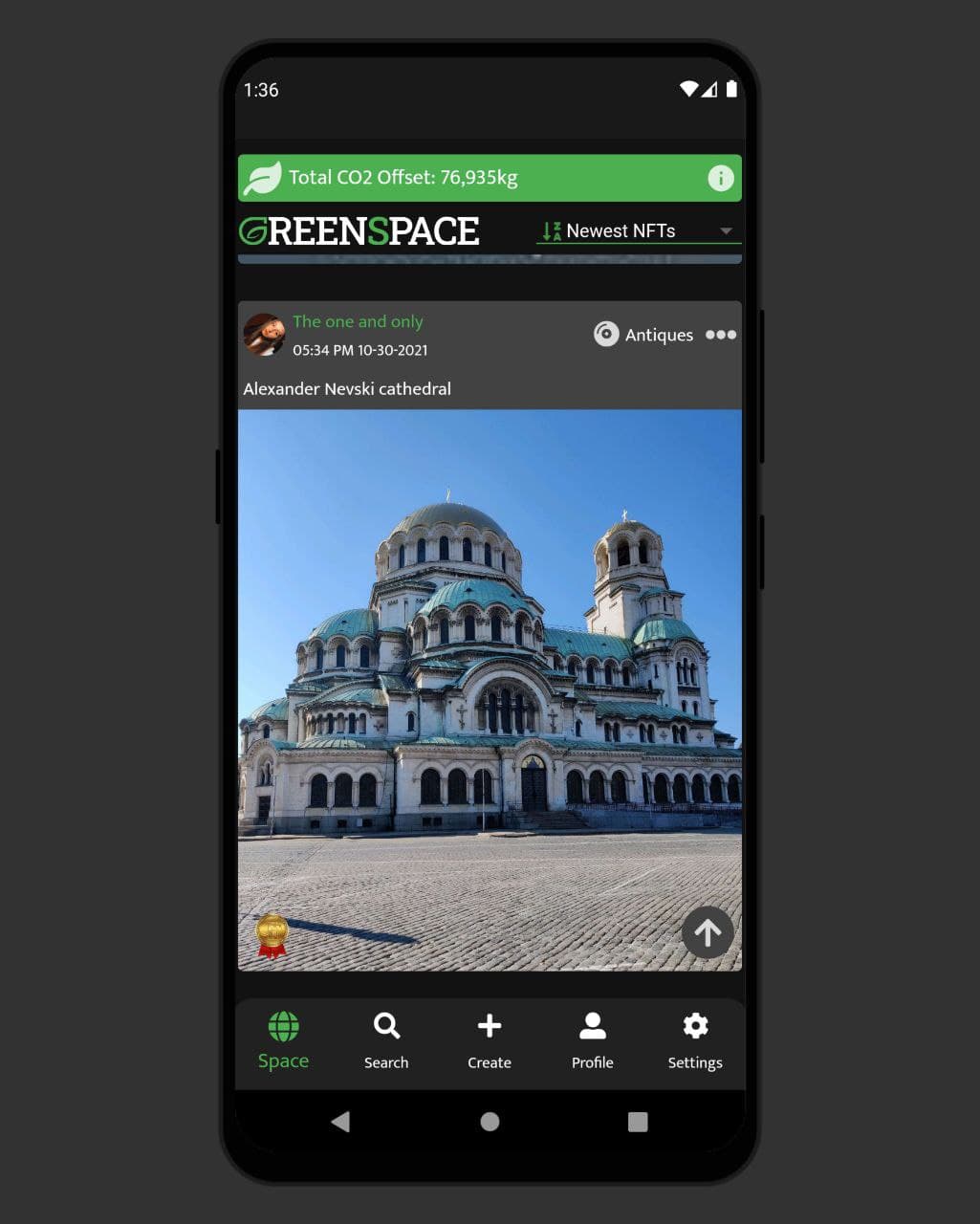 اسکرین شات 1 برنامه Greenspace - NFT Marketplace